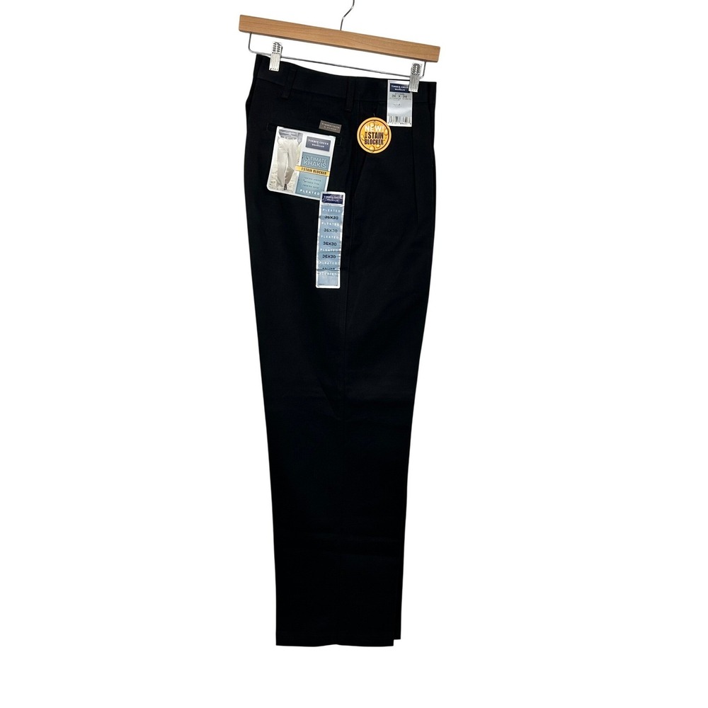 Timber Creek Wrangler Ultimate Khakis Mens 36x30 Black Pleated Pants 67100BL NWT